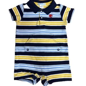 Boys Janie and Jack Striped Crab Romper